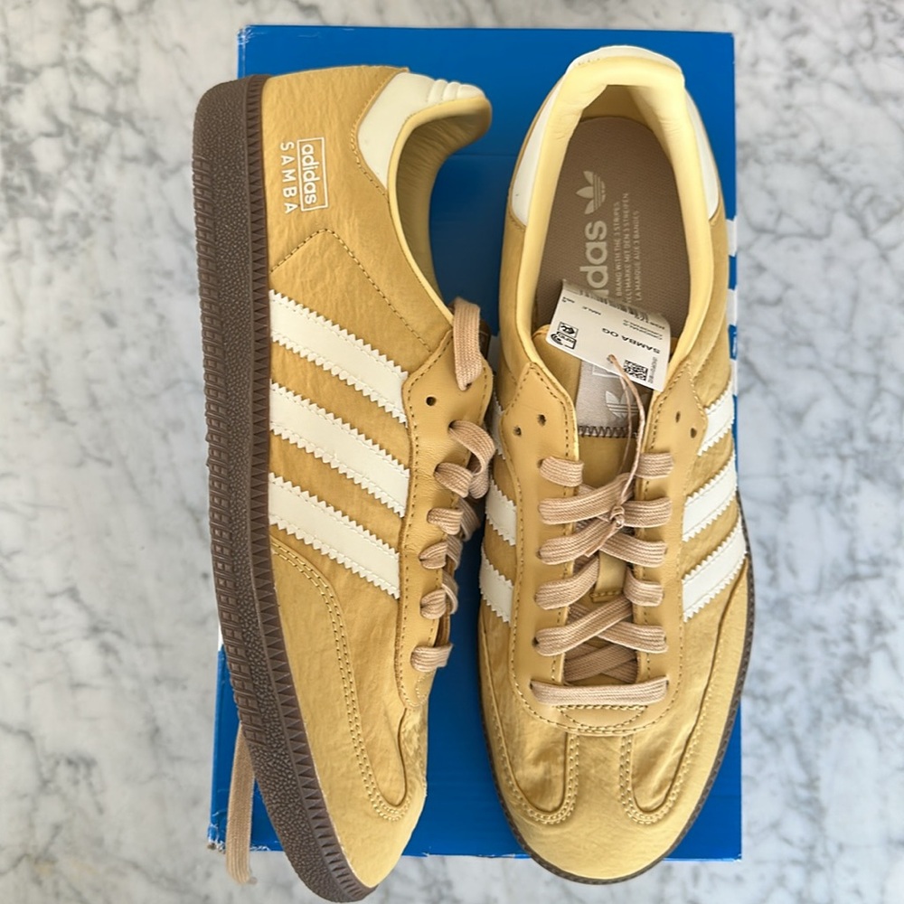 Adidas OG Sambas in Oat/Gum/Wonder White